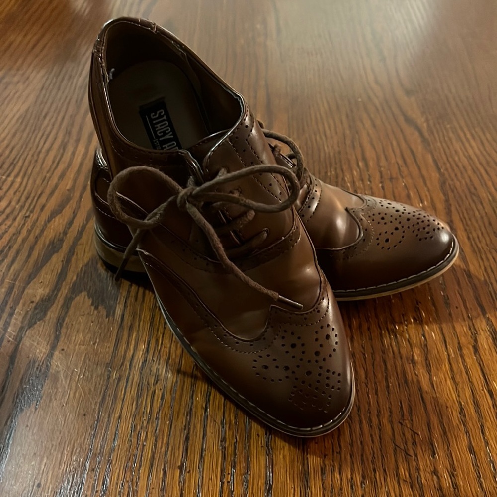 STACY ADAMS Boys Brown Dress Shoes